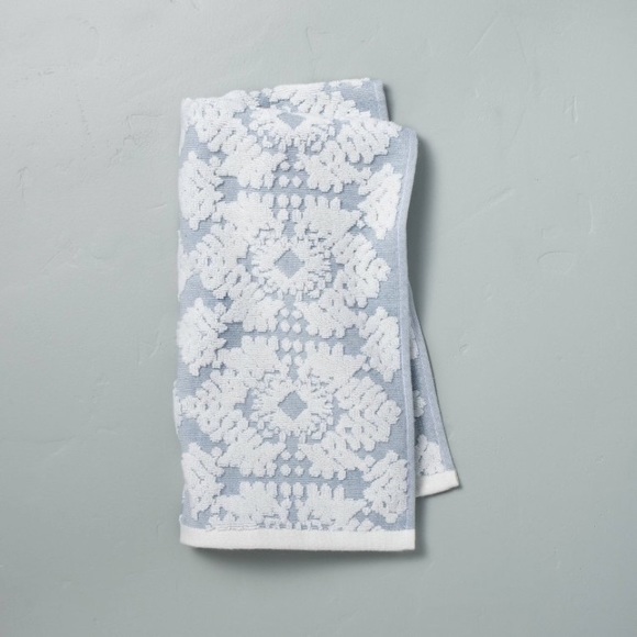 Hearth & Hand Bath Hearth And Hand Geo Faded Blue Hand Towel Nwt